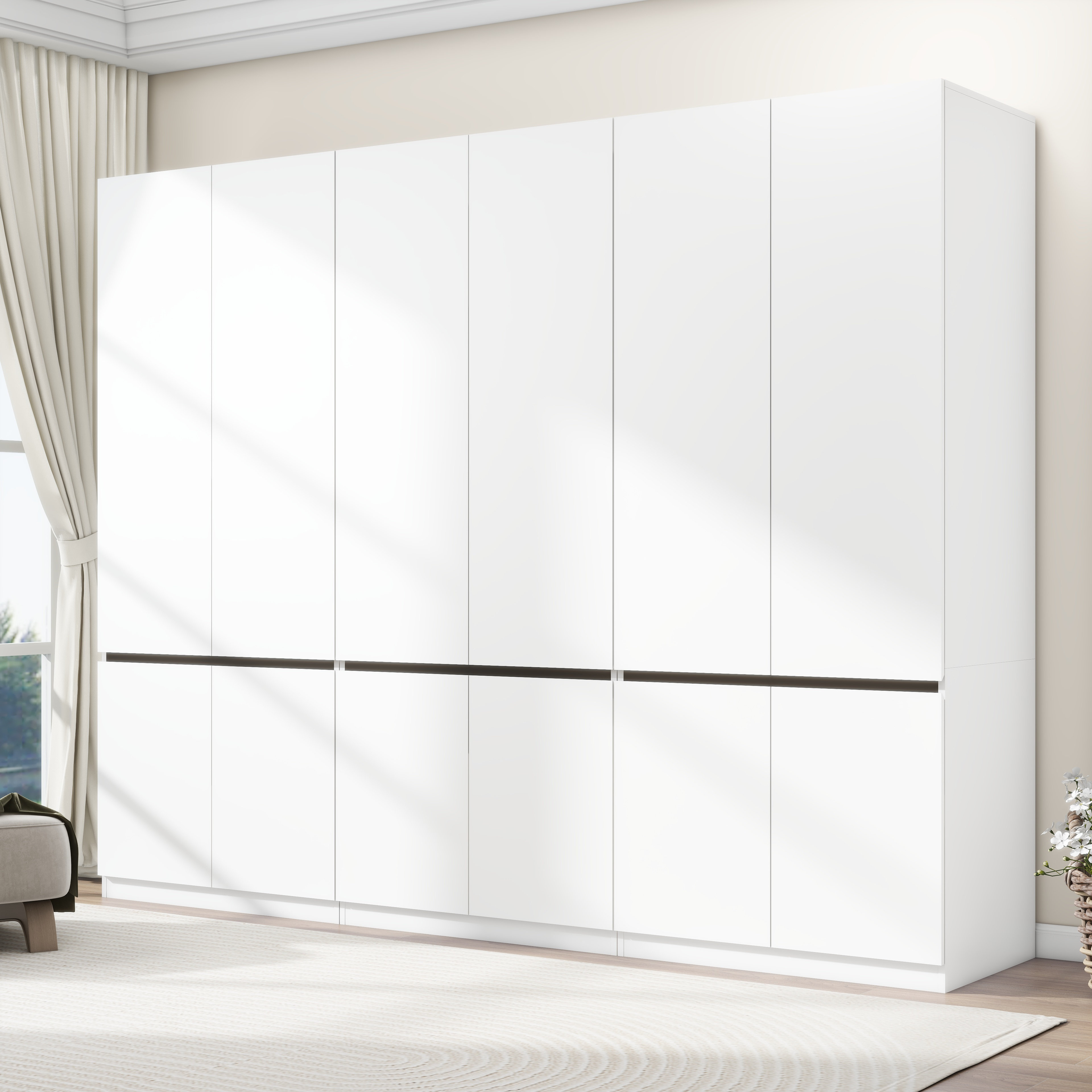 Latitude Run® White Armoire Wardrobe Closet: 75" Corner Wardrobe Closet